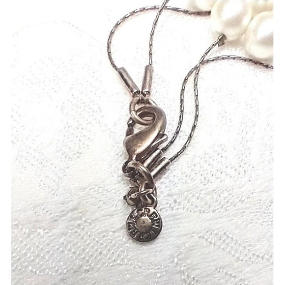 JCrew Signed Pearl Cluster Necklace Double Strand Gold Tone Chain 17 Inches - Picture 6 of 9